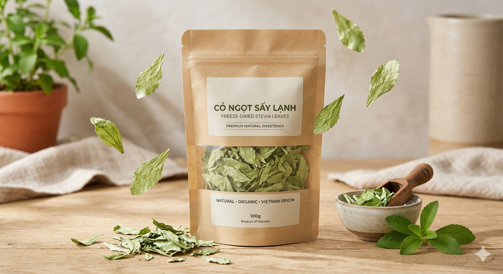 Cỏ ngọt sấy lạnh Sao Thần Nông nguyên liệu tạo ngọt tự nhiên